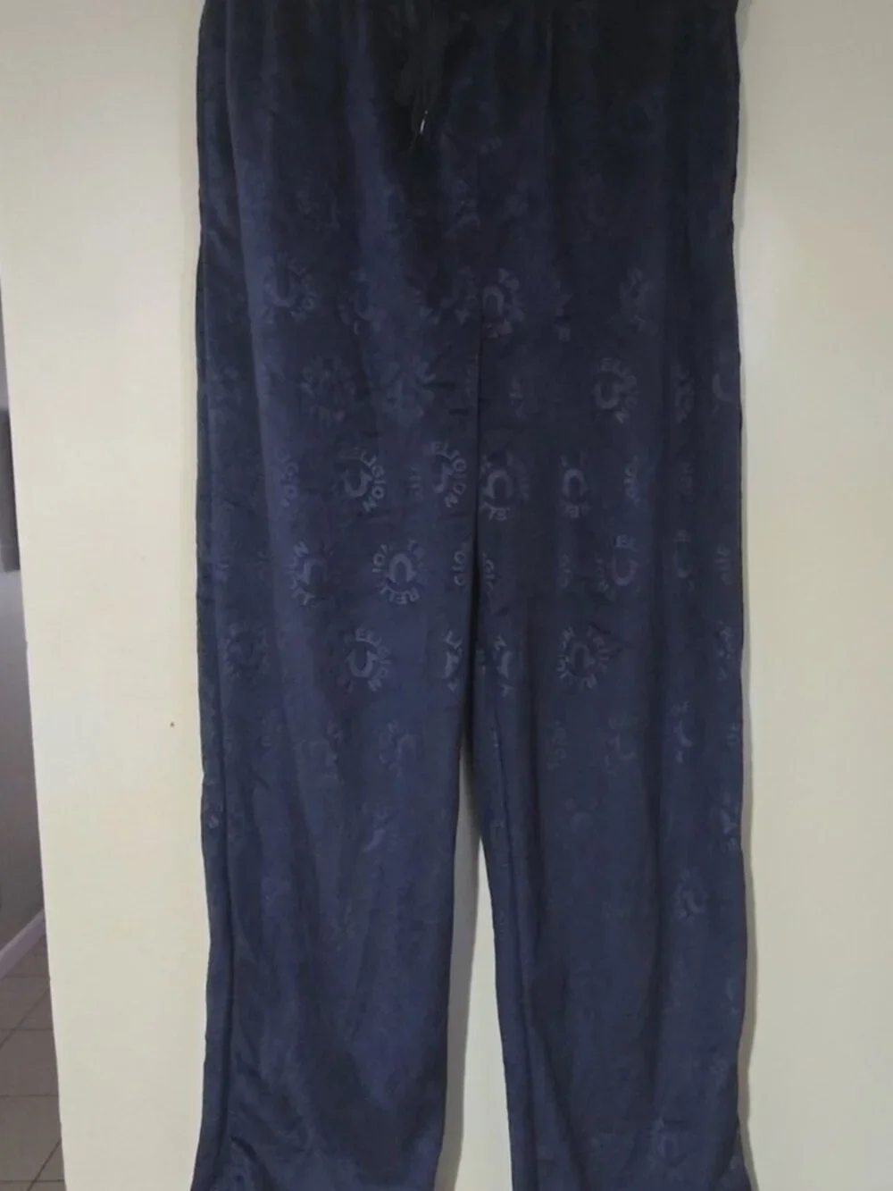 True Religion Sleepwear Lounge Pajama Pants Navy Logo Print Mens Large